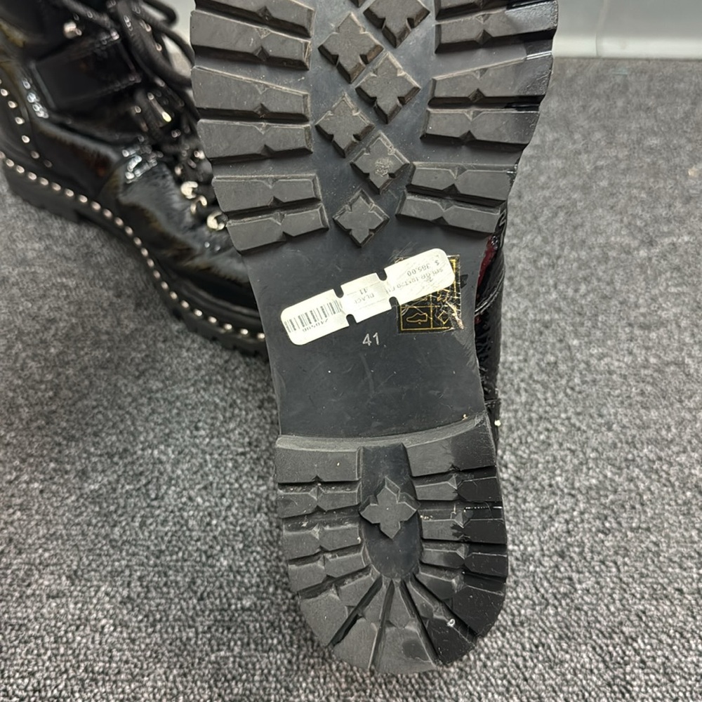 Lola Black Combat Boots with Studs and Thick Sole Retail $365 - Picture 8 of 10